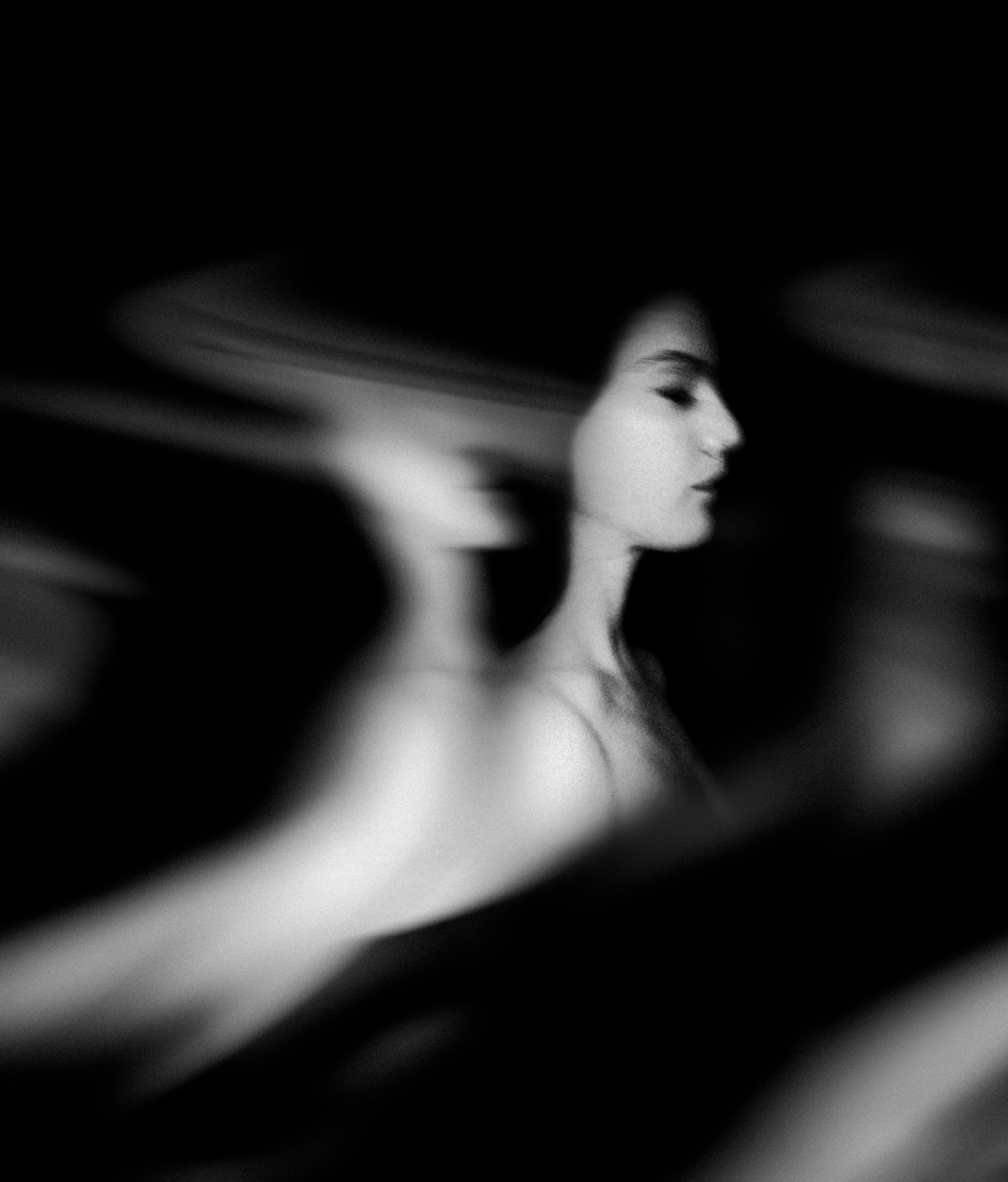 Abstract black and white motion blur