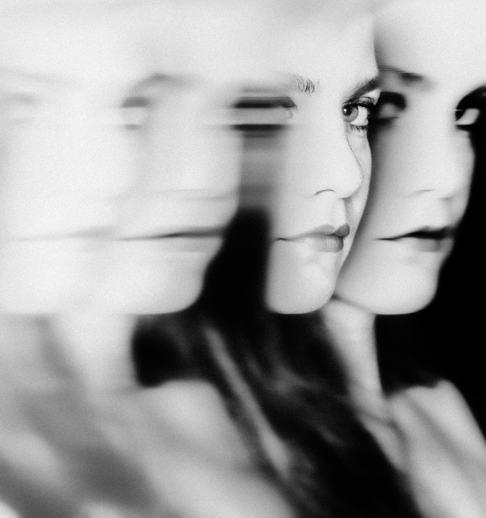 Abstract monochrome portrait with motion